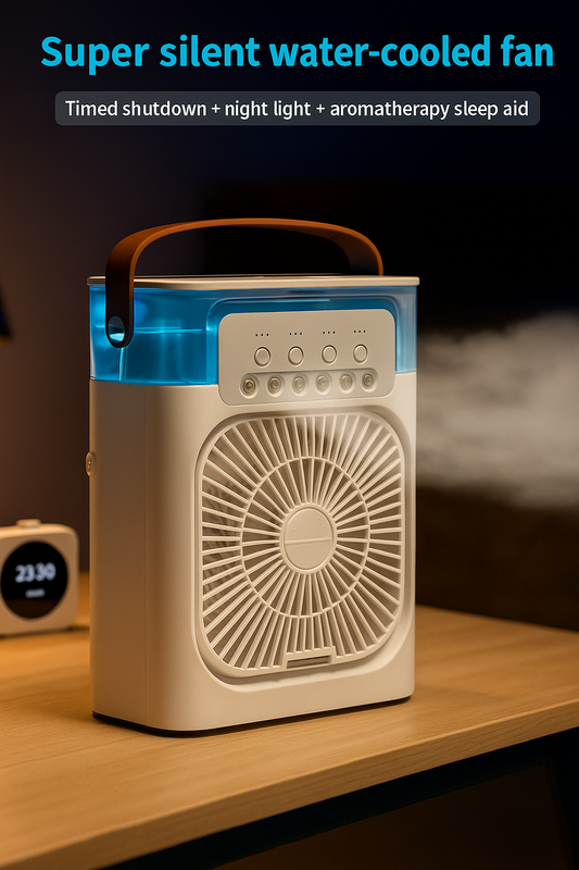 Mini Portable Water-Cooled Silent Fan | USB Rechargeable Air Cooler for Bedroom & Office