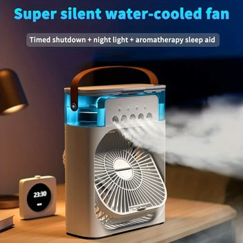 Mini Portable Water-Cooled Silent Fan | USB Rechargeable Air Cooler for Bedroom & Office